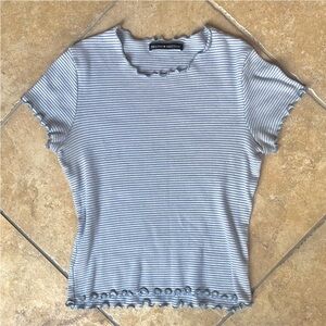 striped Brandy Melville 'Wynn Top' (lettuce trim&ribbed)